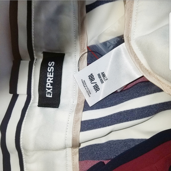 Express High Waisted Striped Sash Tied Pant - Picture 7 of 8